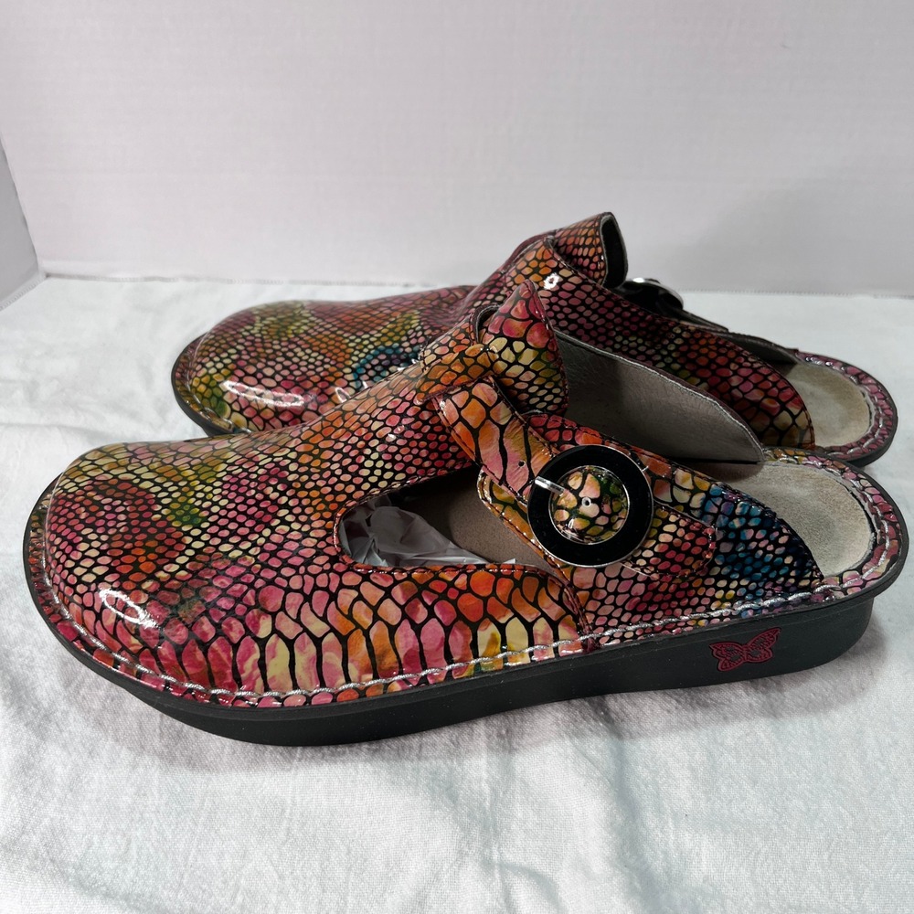 Alegria PG Lite Comfort Clogs Shoes Women's 10.5 Pink Snakeskin Retired ALG716 - Picture 3 of 9